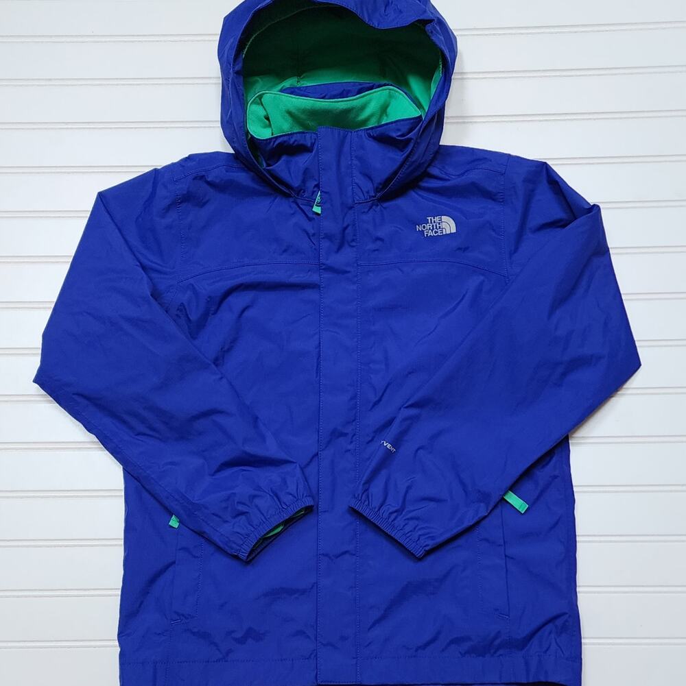 The North Face Boys Dryvent Rain Jacket Size M (10-12) Blue & Green